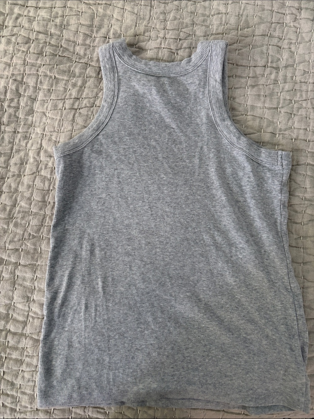 LOFT Heather Gray Racerback Ribbed Tank - Picture 2 of 4